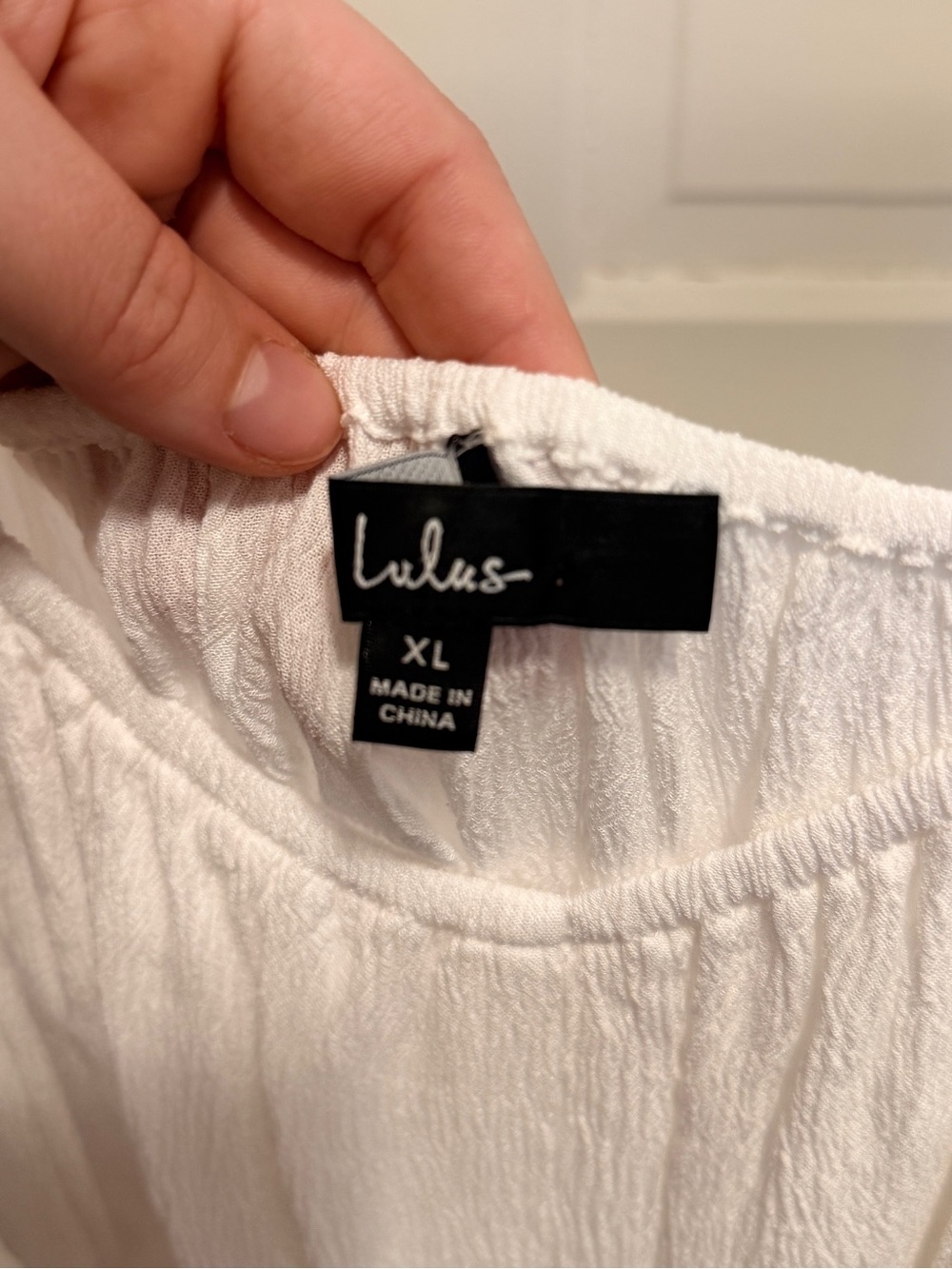 Lulu's White Textured Off-Shoulder Top - Picture 3 of 6